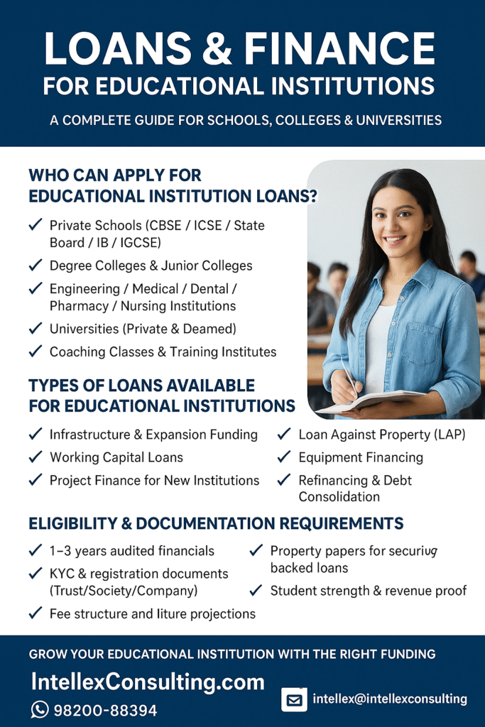 Loans and Finance for Schools, Colleges & Educational Institutions -  Funding Solutions India
