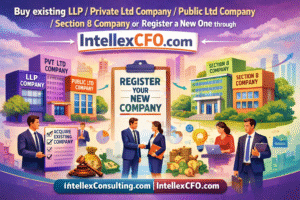 Buy existing Private Ltd Company/ Public Ltd Company/ Section 8 Company or Register a new one through IntellexCFO.com