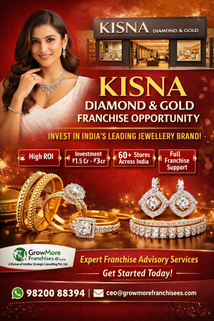 Kisna Diamond & Gold Franchise Opportunity in India: Investment, Profit Potential andย Business Model.