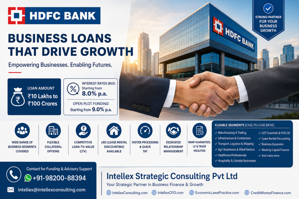 HDFC Bank Business Loans & MSME Funding Solutions in India - Fast, Flexible & Competitive Finance for Growing Businesses.