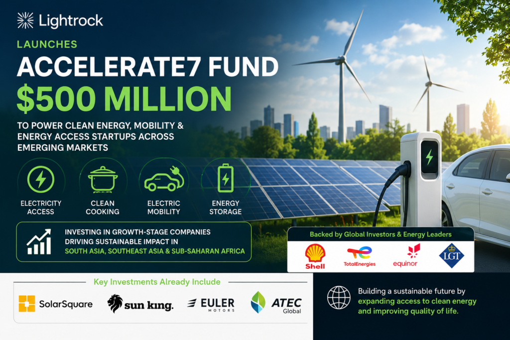 Lightrock Launches $500 Million Accelerate7 Fund: A Major Boost for Clean Energy, Electric Mobility & Climate-Tech Startups Across Emerging Markets.