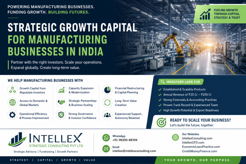 Strategic Growth Capital for Manufacturing Businesses in India.