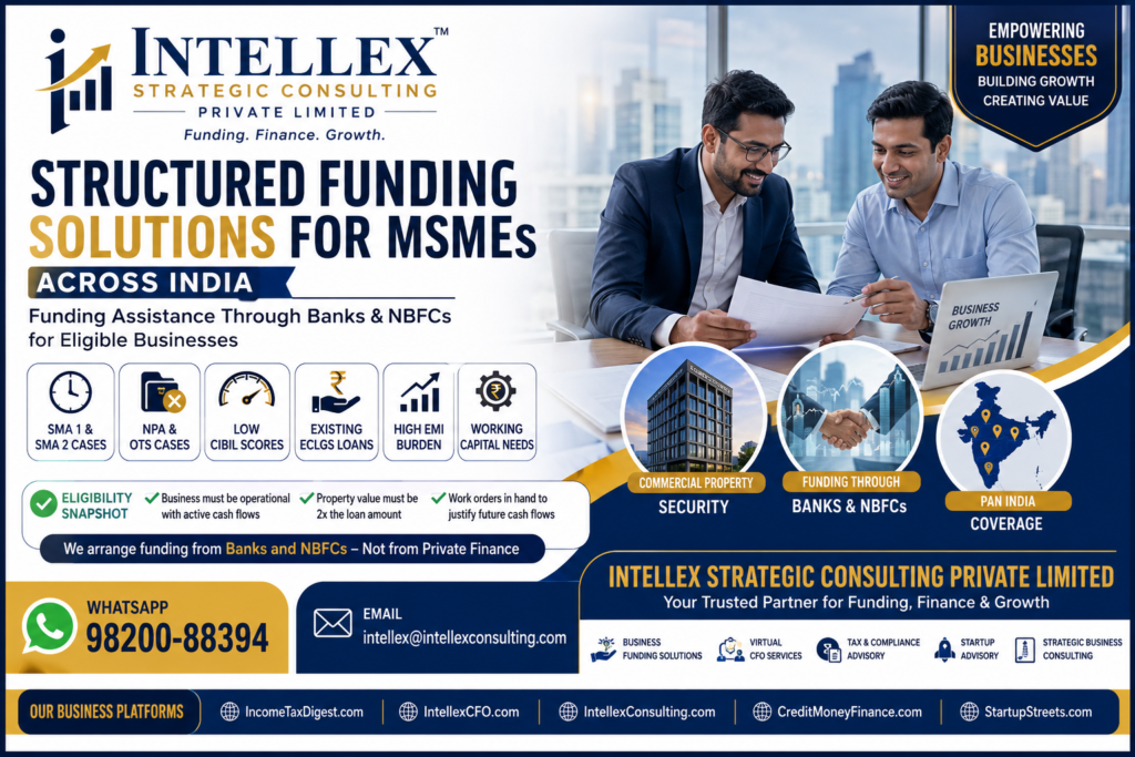MSME Business Loans for CIBIL Issues, NPA Cases & SMA Accounts: Structured Funding Solutions Across India.