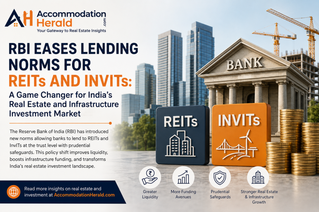 RBI Eases Lending Norms for REITs and InvITs: What the New Policy Means for India’s Real Estate and Infrastructure Investment Market.