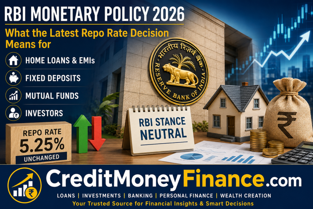 RBI Monetary Policy 2026 Explained: What the Latest Repo Rate Decision Means for Home Loans, EMIs, Fixed Deposits, Mutual Funds and Investors.
