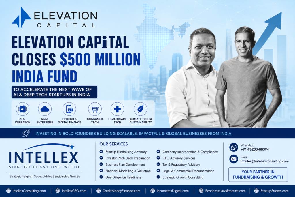 Elevation Capital Closes $500 Million India Fund: A Landmark Opportunity for AI & Deep-Tech Startups in India.