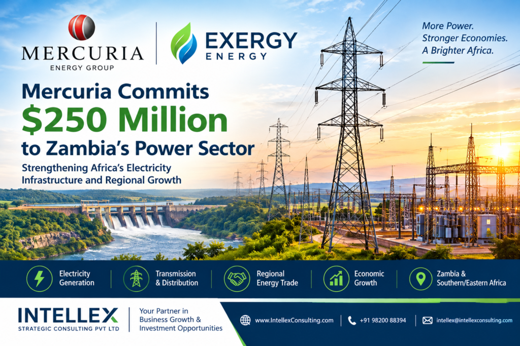 Mercuria Invests $250 Million in Zambia’s Power Sector: Exergy Deal to Expand African Electricity Infrastructure