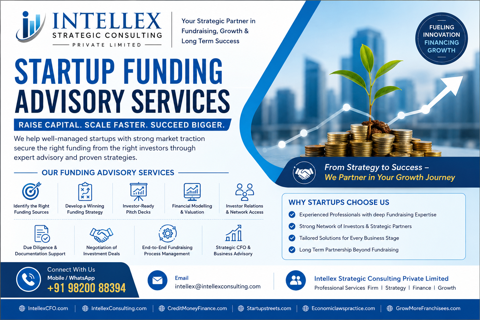 Startup Funding Advisory Services in India and Globally: Helping High-Growth Startups Raise Capital Successfully.